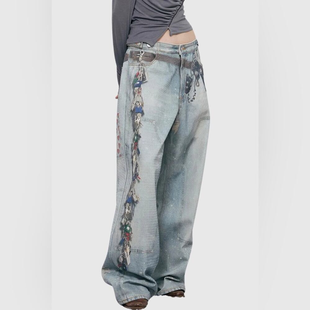 INNOVARE DENIM Adara Illusion Print Barrel Jean